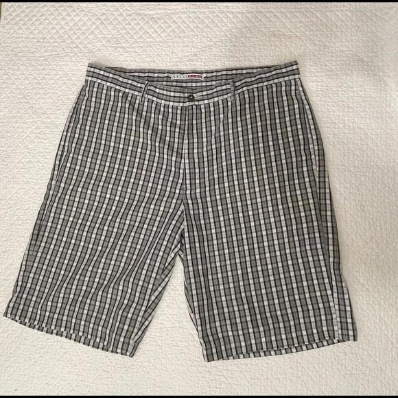 Grand Slam Other - Grand Slam Mens Gray Plaid Flat Front Shorts Size 38 (a58)